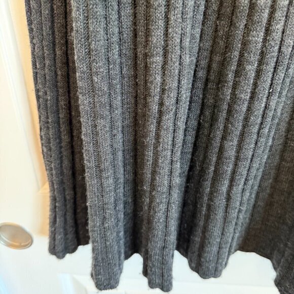 Dark grey sweater dress a-line puff sleeves women's XL - Picture 3 of 5